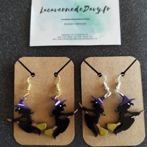 Boucles d'oreilles sorcière Halloween