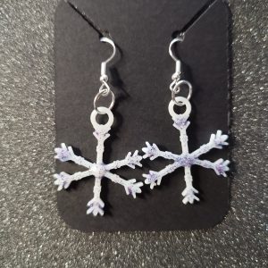 Boucles d'oreilles flocon de neige pailleté