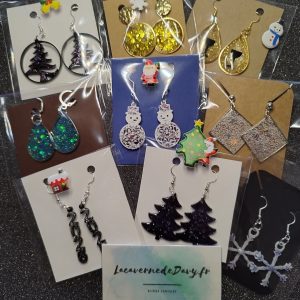 Boucles d'oreilles de noel et de nouvelle an
