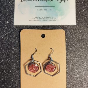 Boucles d’oreilles Hexagone Pailleté