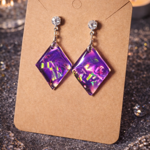 Boucles d’oreilles Holographiques Violettes