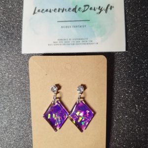 Boucles d’oreilles Holographiques Violettes