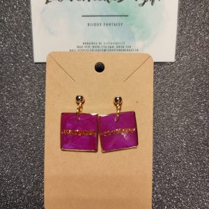 Boucles d’oreilles “Fuchsia Doré”