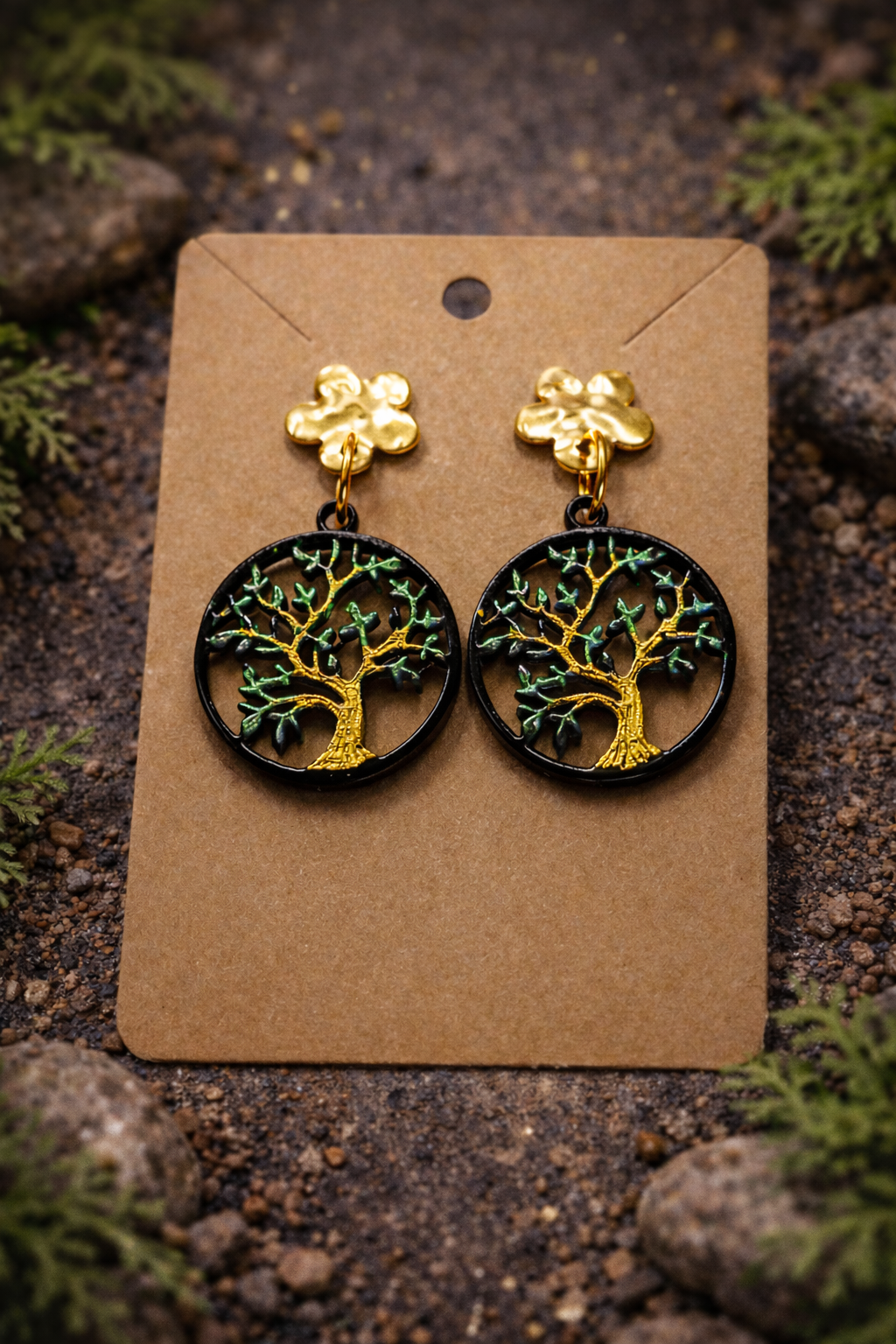 Boucles d’oreilles “Arbre de Vie Sacré” <small style="color:#666;">Livraison gratuite </small> – Image 4