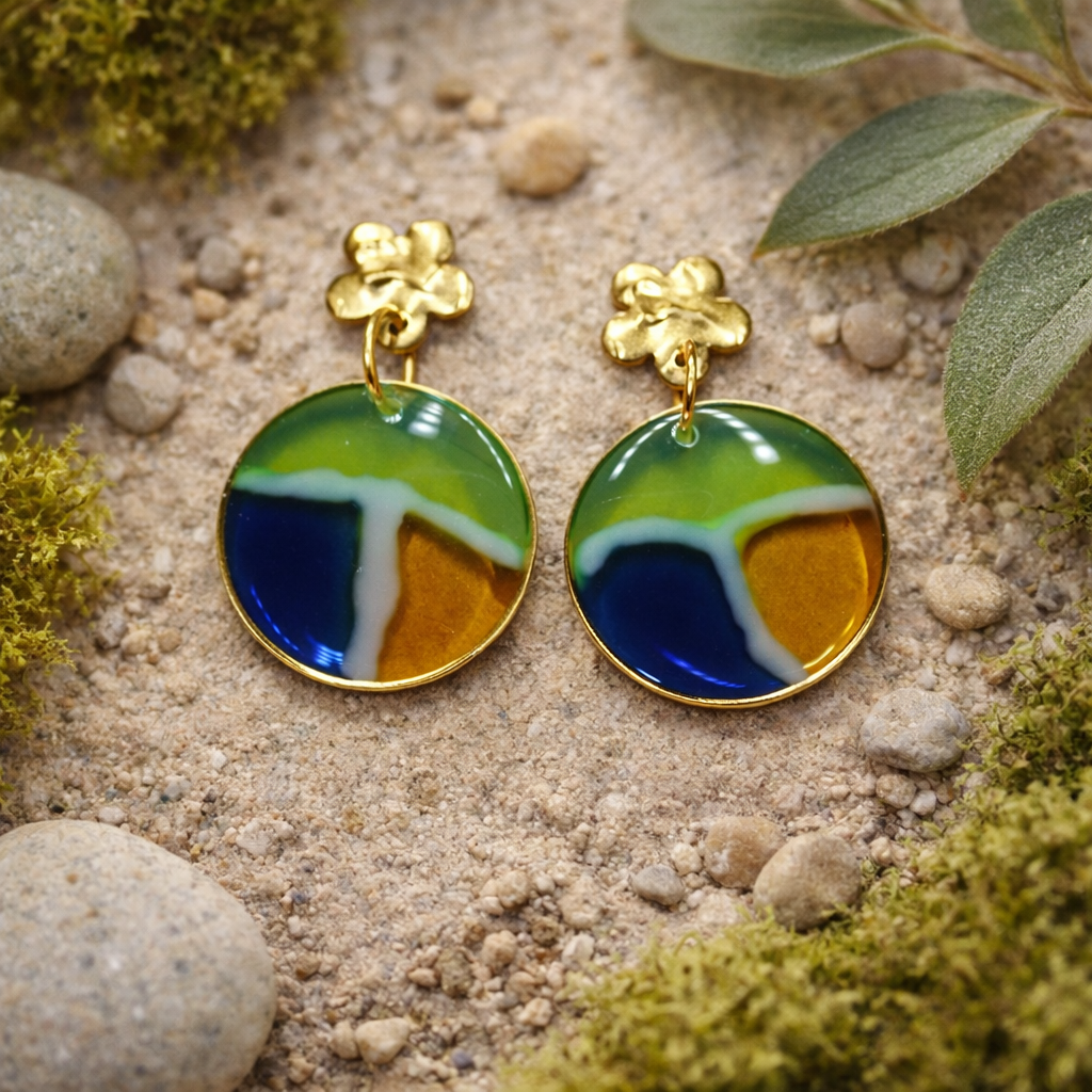 Boucles d’oreilles “Terres Colorées” <small style="color:#666;">Livraison gratuite</small>